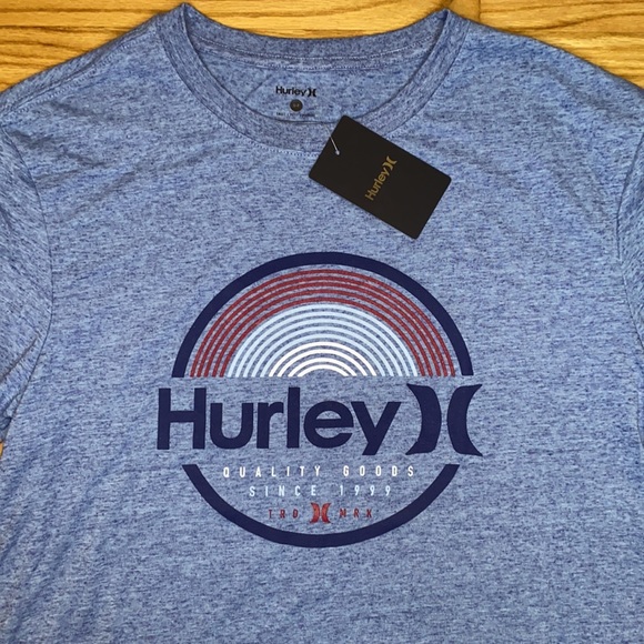 HURLEY Blue CTN JERSEY SHORT SLEEVE GRAPHIC TEE n - Picture 3 of 3